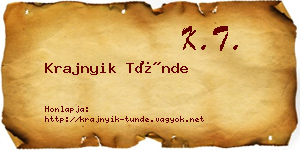 Krajnyik Tünde névjegykártya